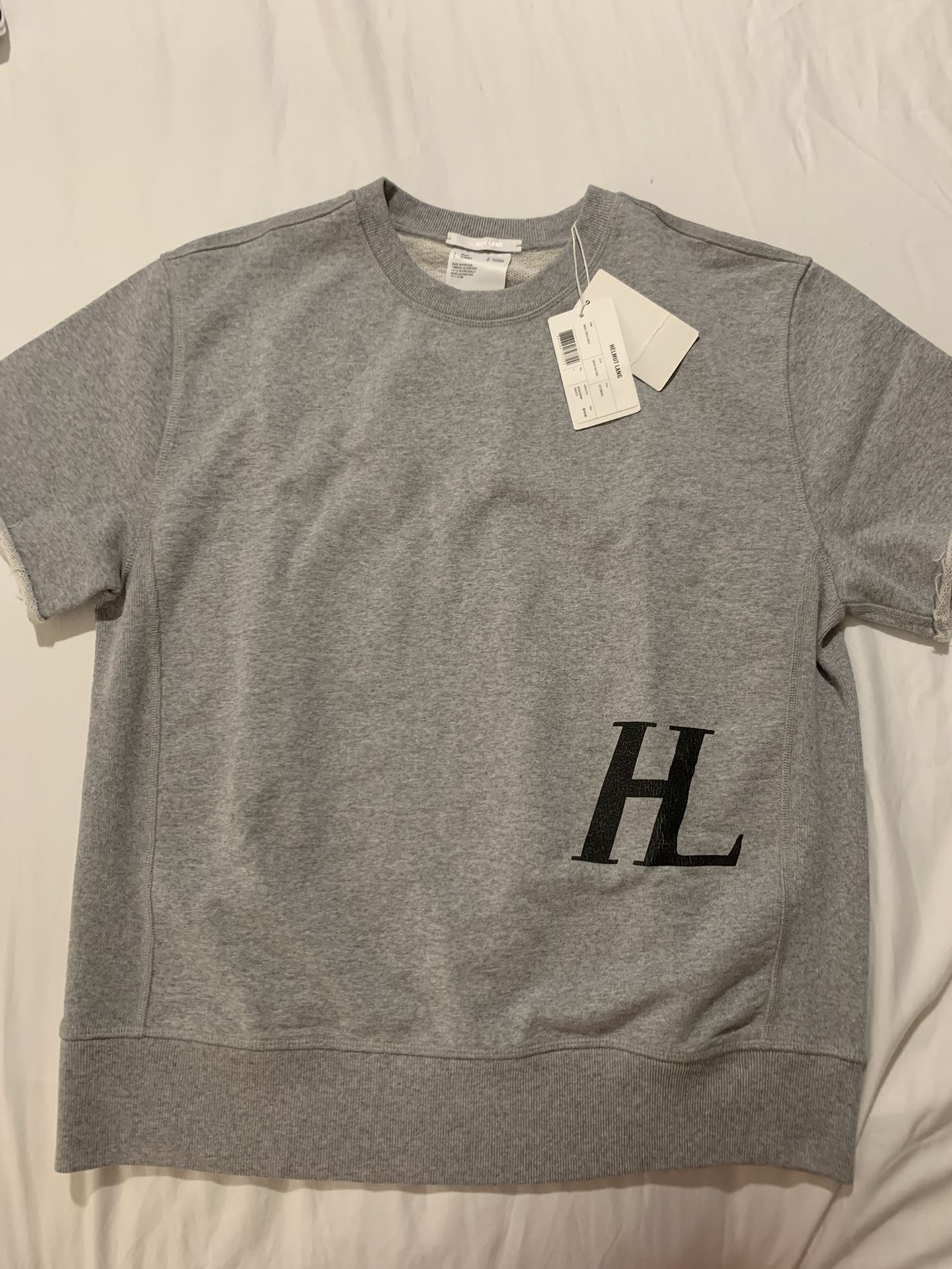 Brand New Helmut Lang Short Sleeve Logo Sweat Shirt Size Large Men’s