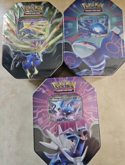 Pokemon TCG EX Tins Lot of 3 Xerneas Dialga Kyogre Factory Sealed