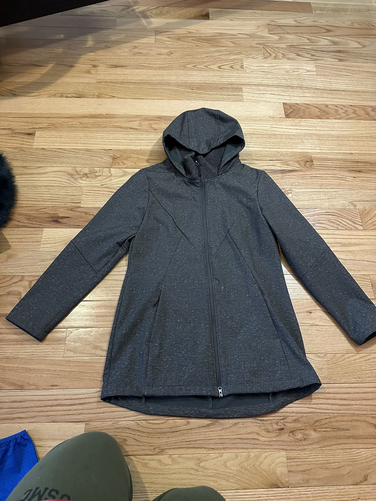 CHAMPION Women's Winter Jacket Full Zip Insulated Hoodie Dark Gray Size Large