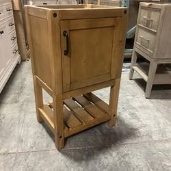 20" Solid Wood Bathroom Vanity Cabinet with Ceramic Sink (No Top )