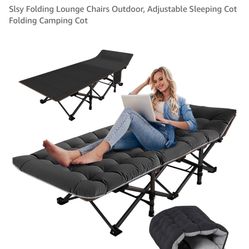 SLSY Folding Lounge, $65 Cot Indoor Or Outdoor With Upgraded Mattress Pad Make Offer Sold Out On Amazon !