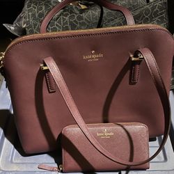 NEW KATE SPADE Burgundy Bag and Wallet Set.