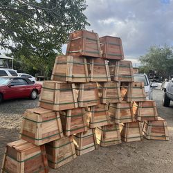 New redwood boxes 12x12 inches