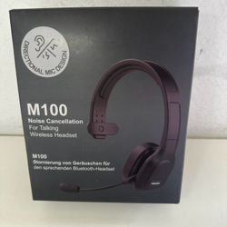 M100 Wireless Bluetooth Headset V5.0, Noise Canceling