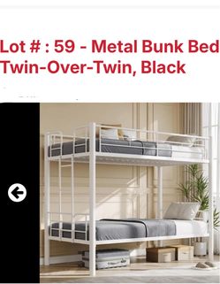 NEW IN BOX** TWIN OVER TWIN BLACK BUNKBED w/HIGH SAFETY BAR & LADDER