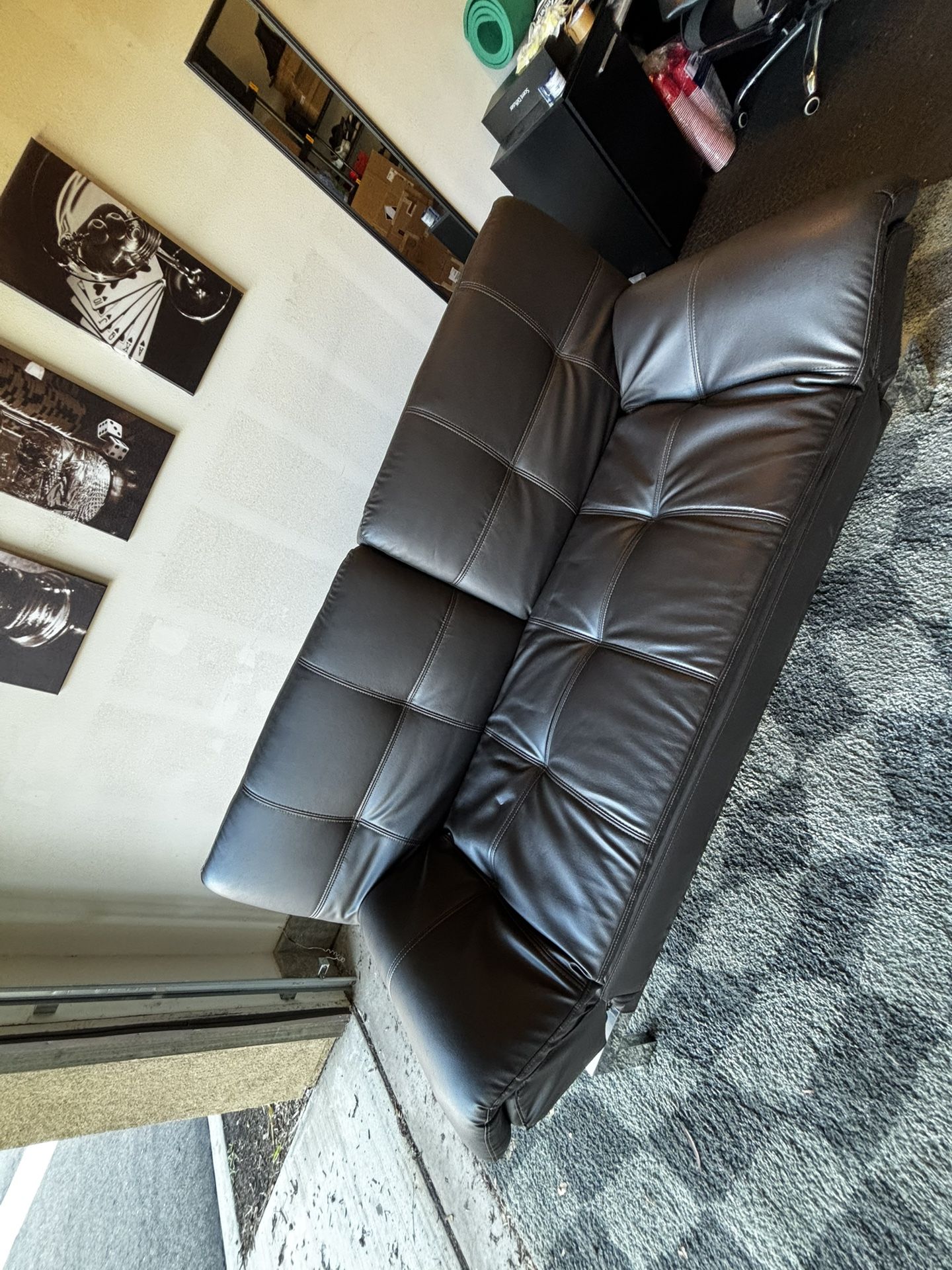 Faux Leather Futon
