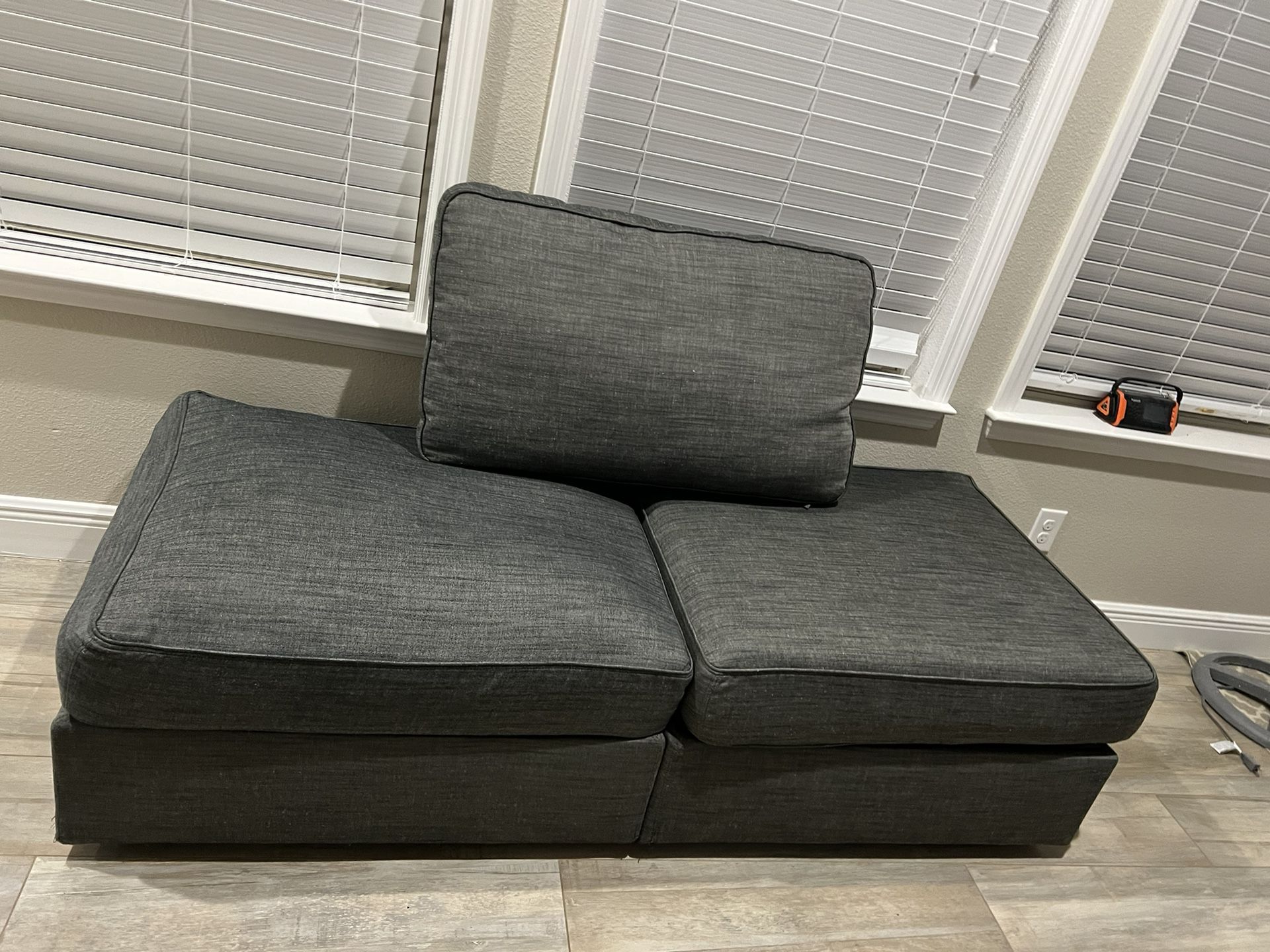 Lovesac Sactional Storage Seats In Grey Slub Tweed