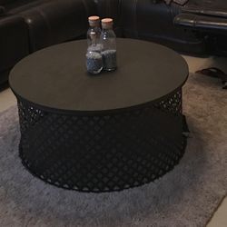 Wood Coffee Table - Metal Base