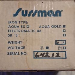 Sussman Aqua Gold Steam Iron and pump