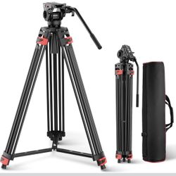 NEEWER Basic 74" Video Tripod with Fluid Head , Metal Camera Tripod, New