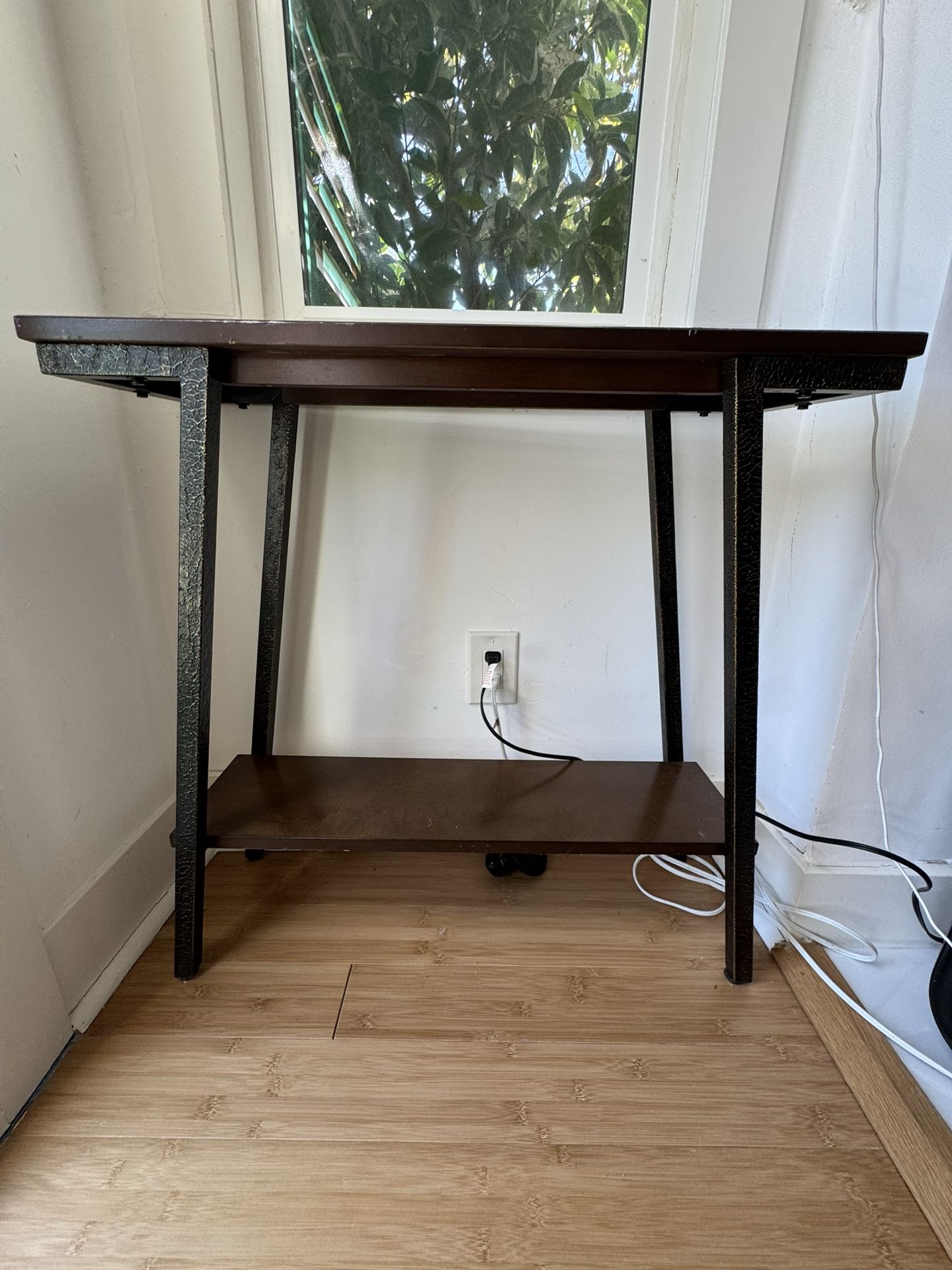 Console/Entryway Table with Distressed Metal Legs