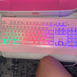 Pink Light Up Keyboard+ Matching Wireless Mouse