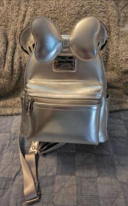 Silver Loungefly Disney100 mini backpack