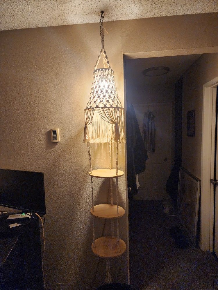 Boho Three Tear Shelves 70inches Celing Hanging