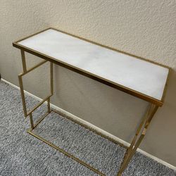 Gold Table With Marble Top. Stand, Wall Table.