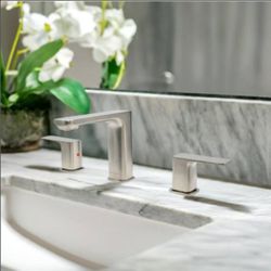 2-Handle 8" Widespread Bathroom Faucet in Brushed Nickel