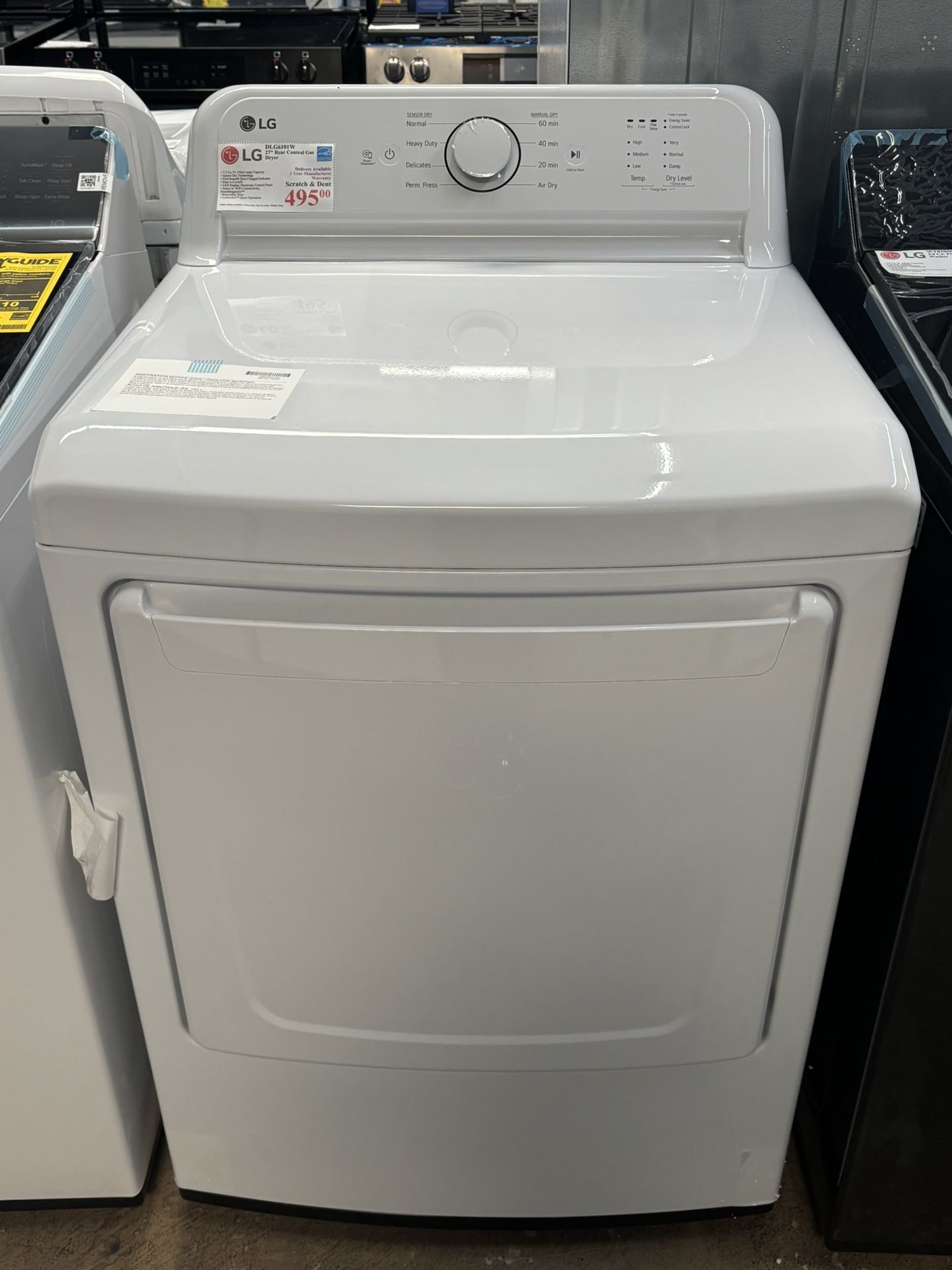 New! LG 27” Rear Control Gas Dryer