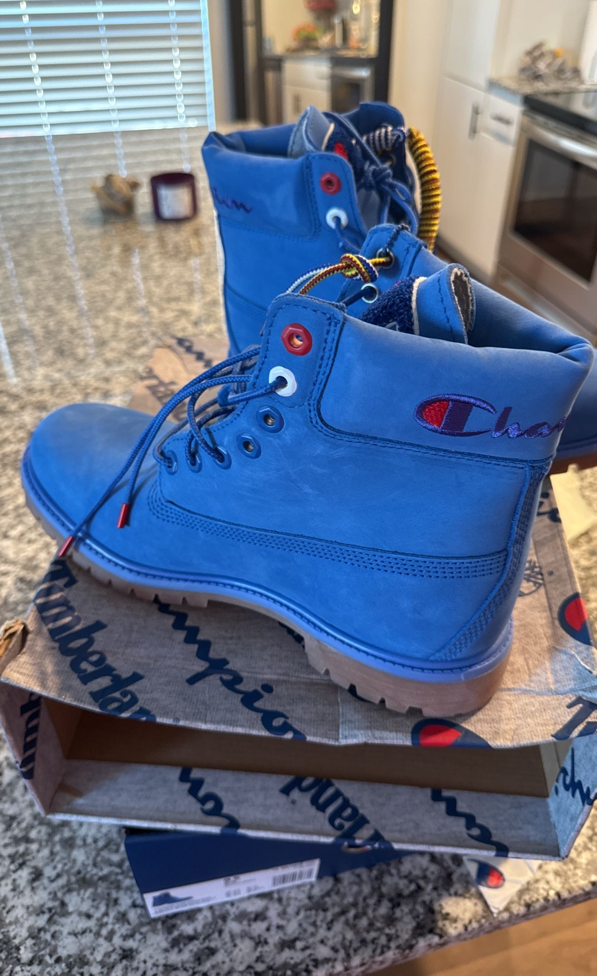 Timberland premium 6 inch waterproof boot, bright blue new book