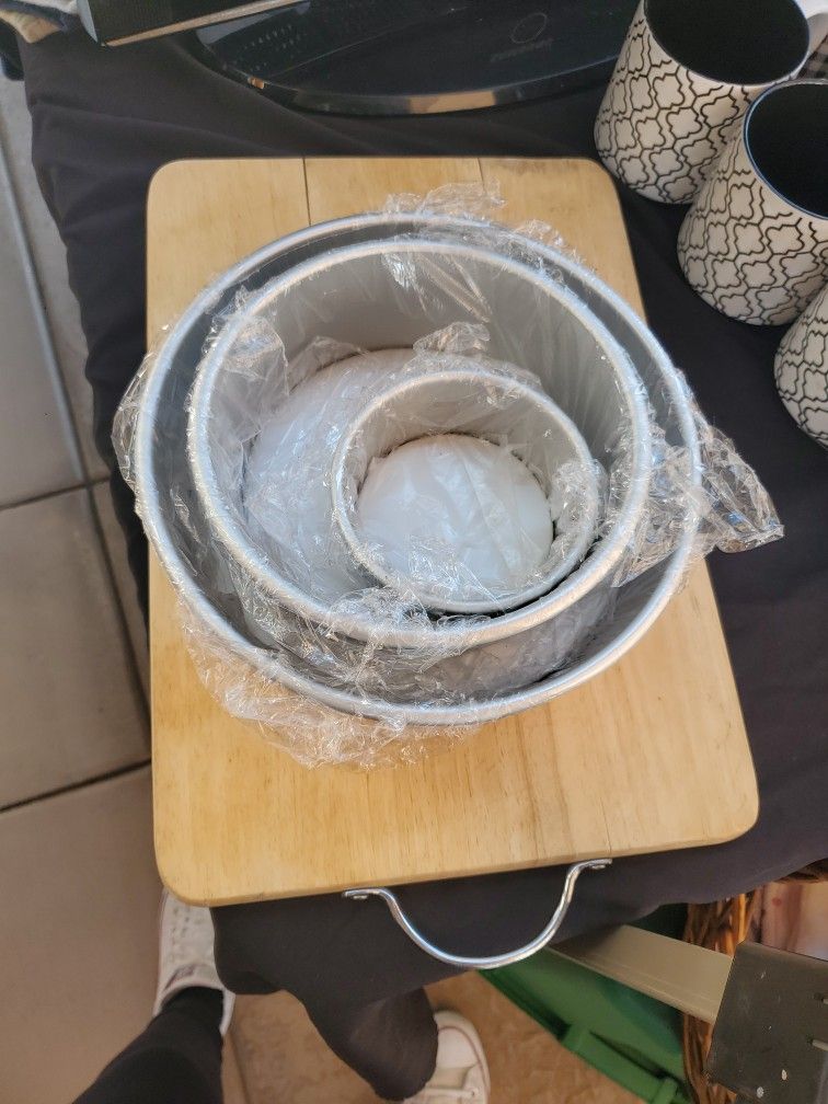 Moldes Para Hornear Juego de 3 moldes profundos para tartas (4 pulgadas, 6 pulgadas, 8 pulgadas), de acero inoxidable