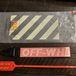Off White Industrial Keychain Pink