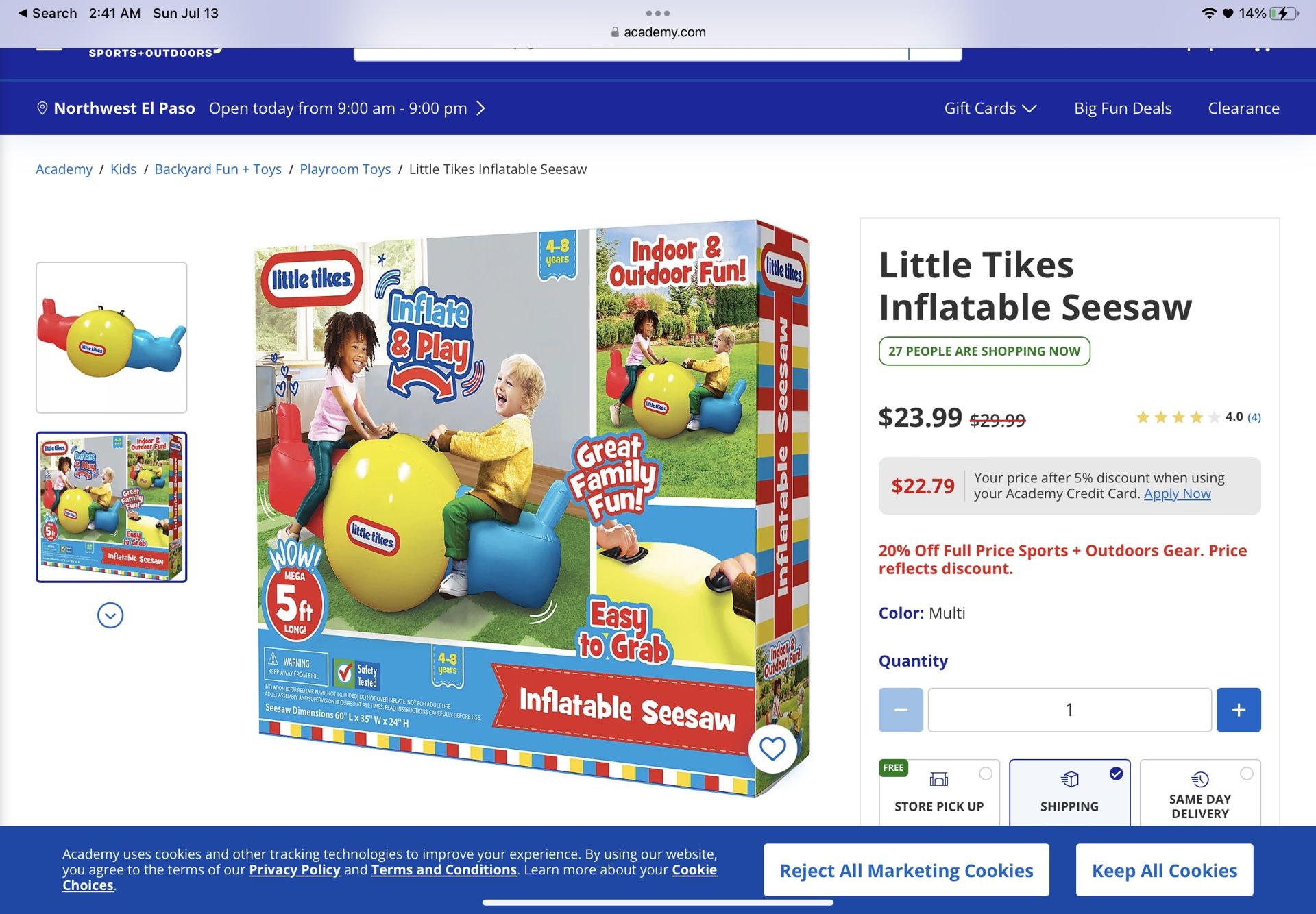 Inflatable Seesaw
