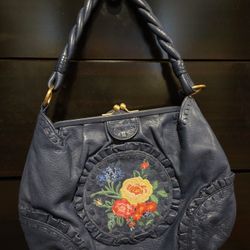 Fiore Blue Leather Purse