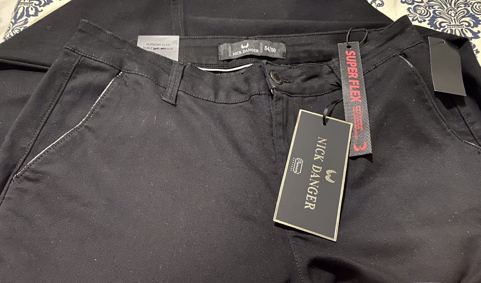 Nick Danger Supreme Flex Skinny Fit pants. 34x30 BLACK