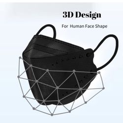 KF 94 Protective Face Mask, Black, 60 Piece 