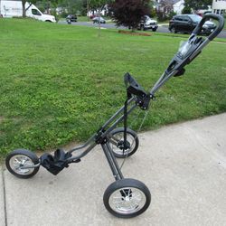 Tommy Armour Three Wheel Foldable Golf Bag Cart With Park Brake
