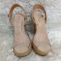 Schutz vinyl sandal nubuck lutieres platform wedge