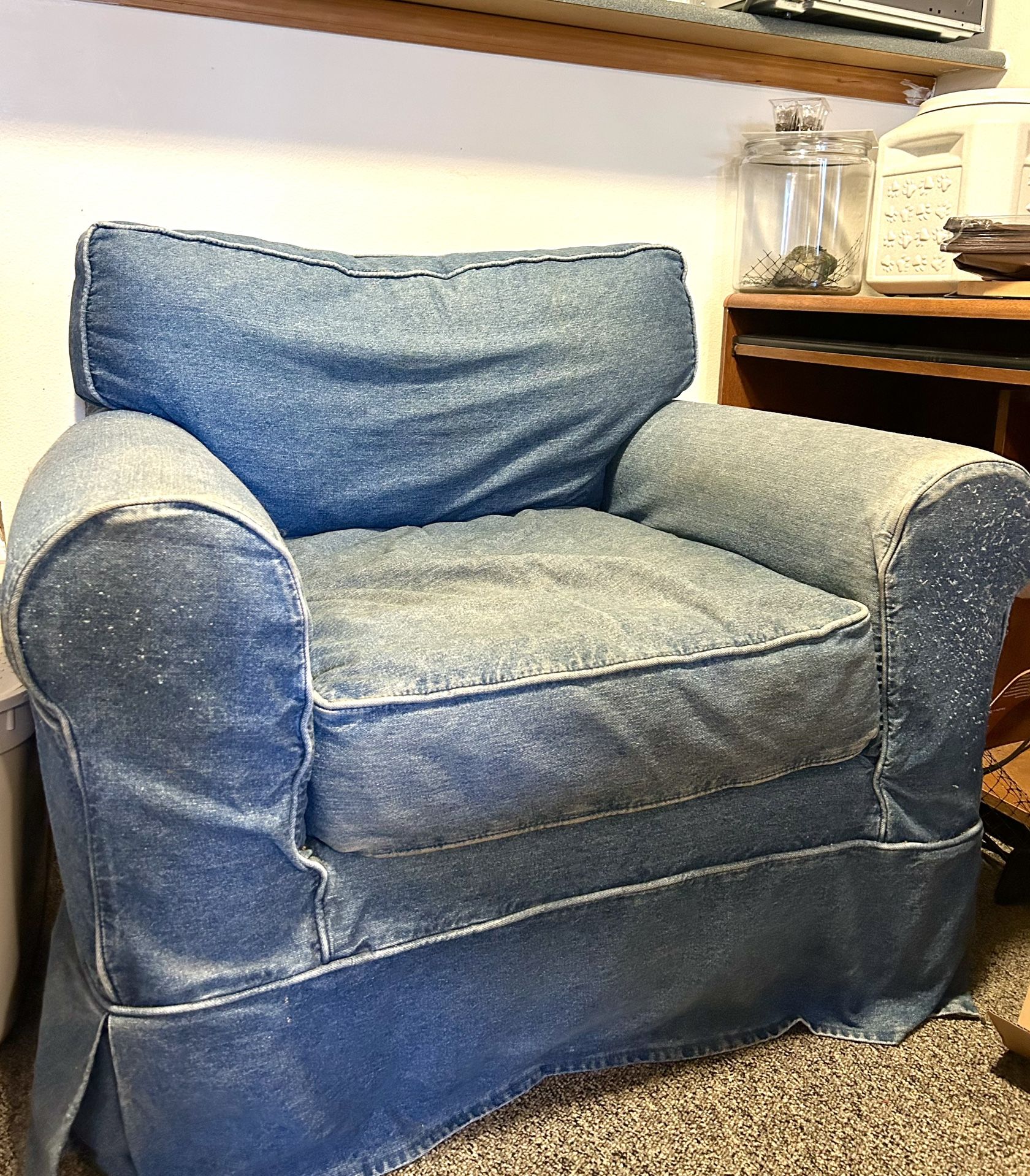 Eddie Bauer Vintage Denim Sofa Chair