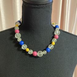 1980s Avon Colorful Summer Frost Choker Necklace
