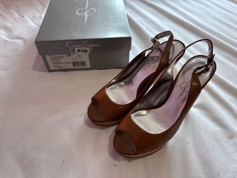 Jessica Simpson heel sandals tan sz W 7.5