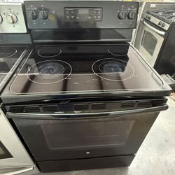 Black GE Electric Range