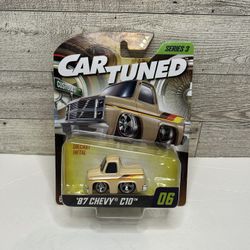 Car Tuned Series 3 Beige ‘1987 Chevy C10 Pickup Truck • Die Cast Metal • Made in in Vietnam 