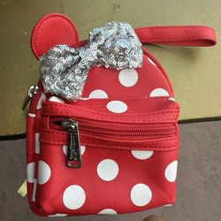 Disney Parks Loungefly Wristlet Bag - Minnie Mouse Bow - Polka Dots