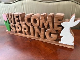 Solid wood spring sign