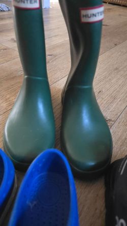 Hunter Green Rubber Rain Boots