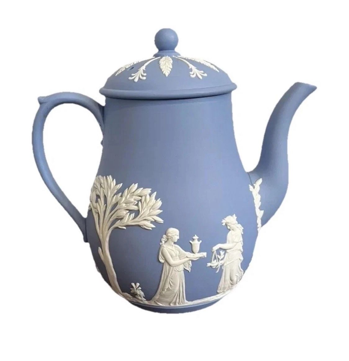 Wedgwood Jasperware Coffee Pot Kettle Lid England Mint Vintage Retro Antique