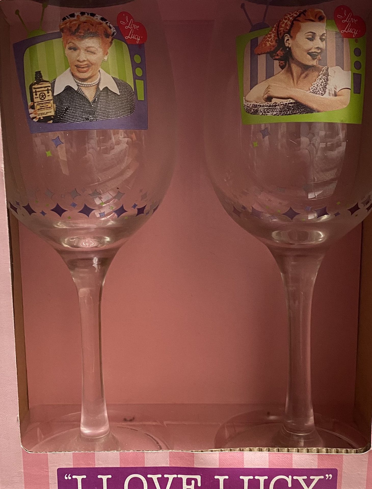 I Love Lucy Wine Glass Set