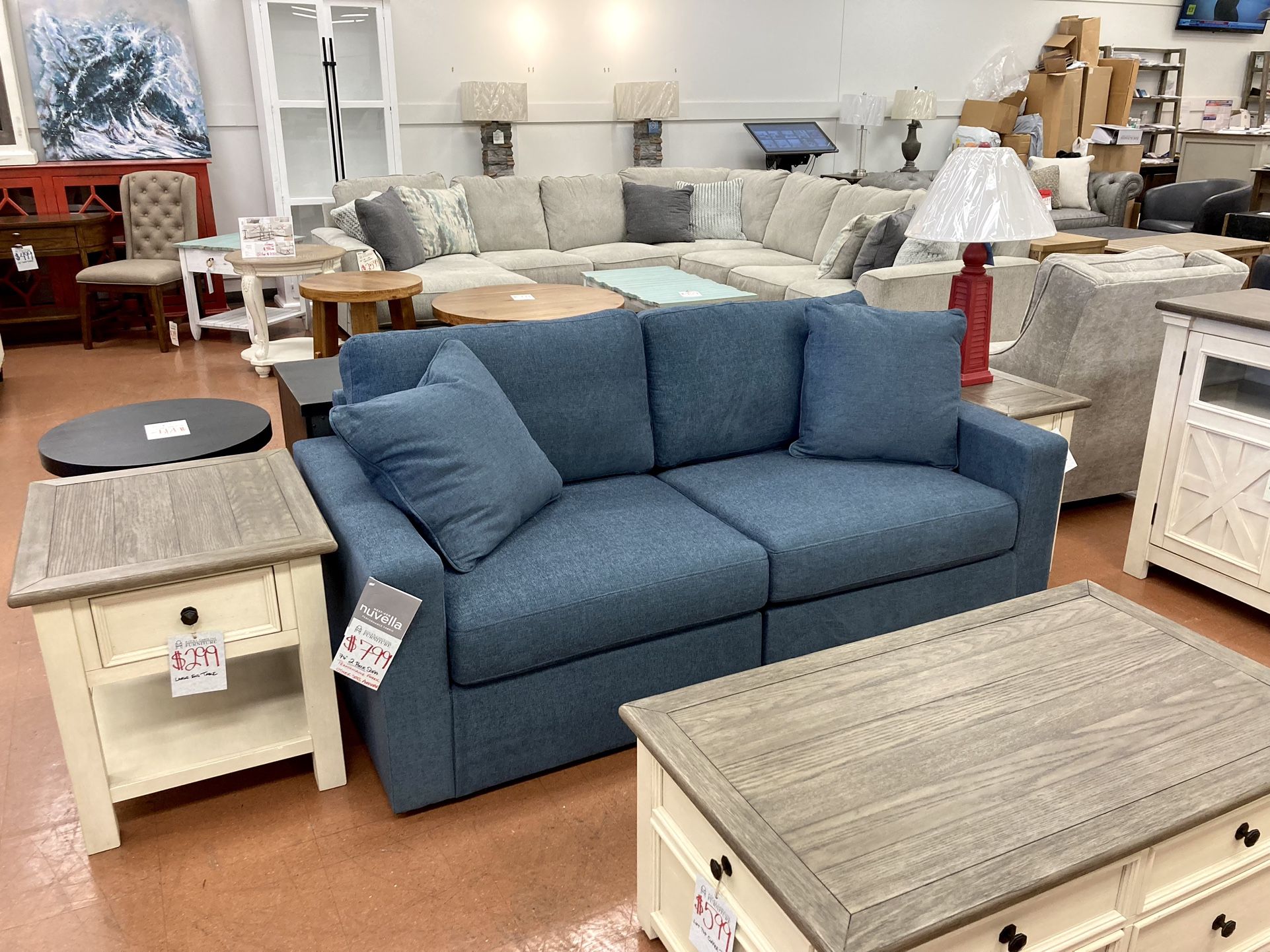 New 76” 2 Piece Modular Sofa