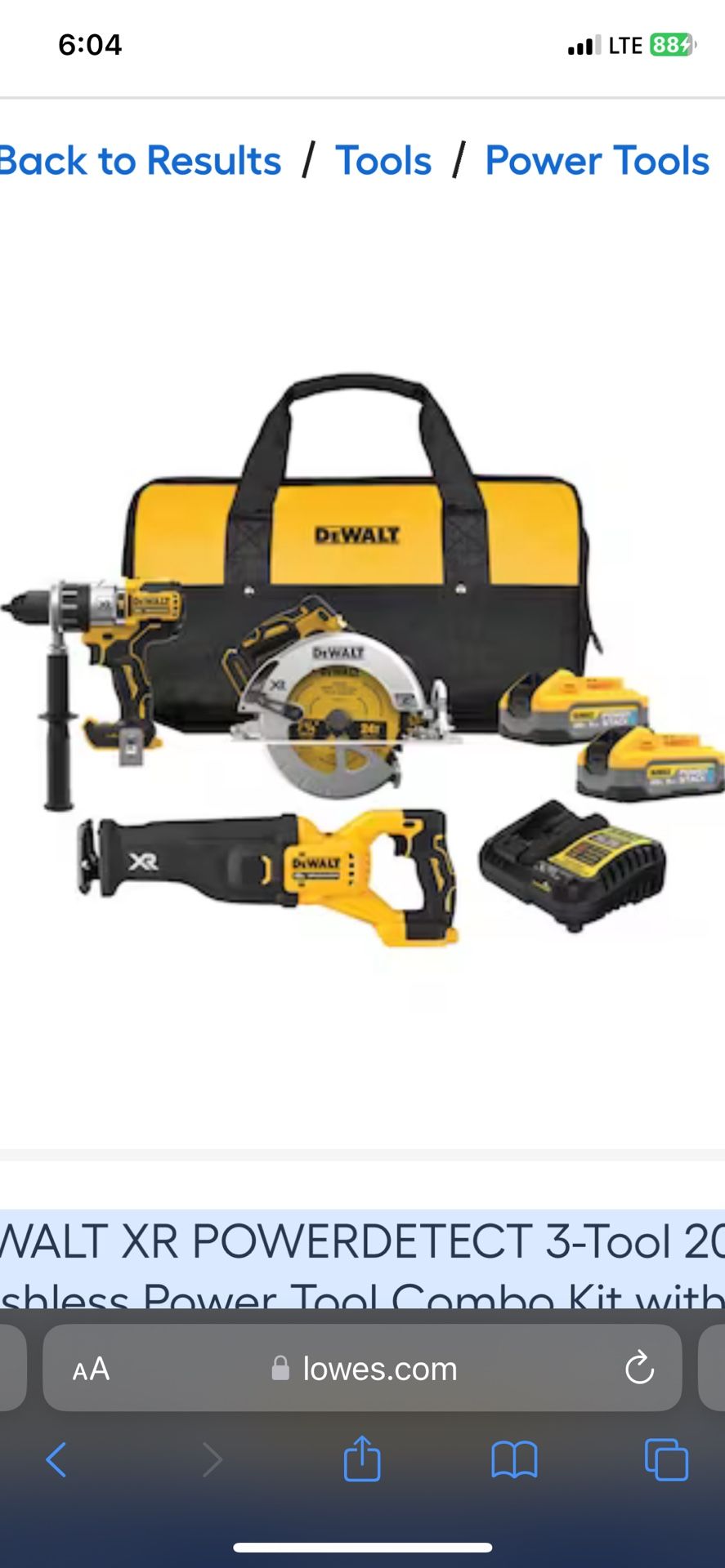 DEWALT XR POWERDETECT 3-Tool 20-volt max Brushless Power Tool Combo Kit with Soft Case 