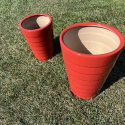 Red Ceramic Large Planter Pots 