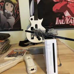 Nintendo Wii With Guitar Hero