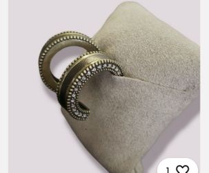 SILPADA Leather Together Brass Crystal Hoop Earrings