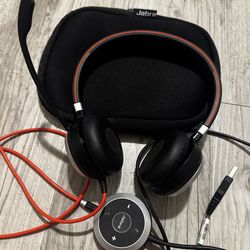 PC  Jabra Wired USB Headband Headset Double Ear Boom Mic Volume Control Black