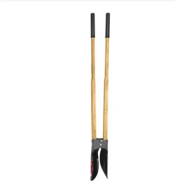 47 in. L Wood Handle Carbon Steel Post Hole Digger with Grip