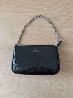Coach Black Patent Leather Signature Wristlet