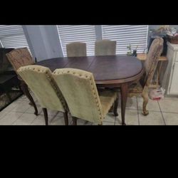 Solid Wood Dining Tables,  With 6 Chairs 