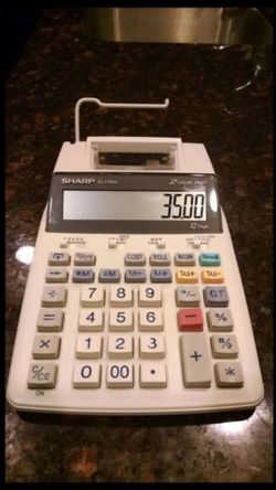 Sharp EL-1750V printing Calculator (tax, taxes)